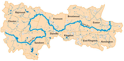 map of Exeter River watershed